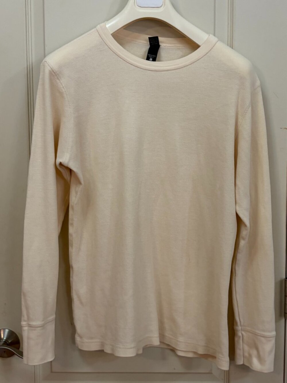 Alternative Apparel Men's Size XL 100% Cotton L/S Crew Neck Thermal Shirt. Ivory